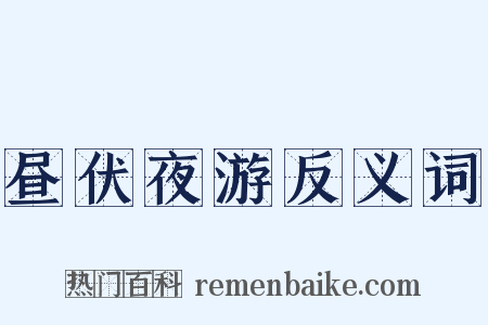 昼伏夜游反义词是什么意思的图片
